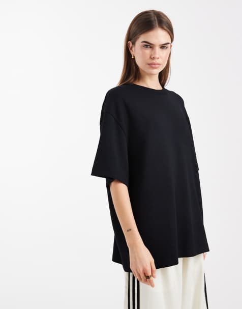 ASOS DESIGN soft touch cupro oversized t-shirt in black