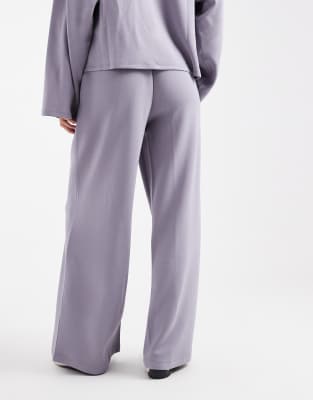 Asos Design Soft Touch Cupro Wide Leg Sweatpants In Gray