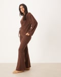 [ASOS DESIGN] ASOS DESIGN soft touch flare pants in chocolate (part of a set)-No colour S chocolate