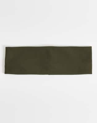 Asos Design Soft Touch Jersey Headband In Green