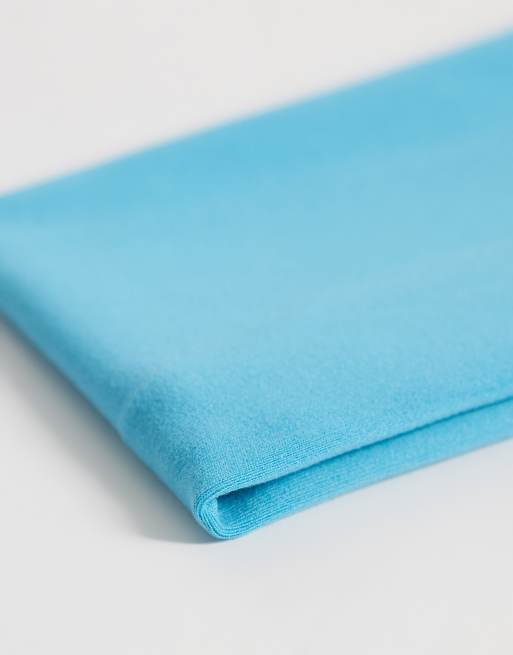 ASOS DESIGN soft touch jersey headband in turquoise blue, 2 of 3