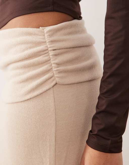 ASOS DESIGN soft touch maxi skirt in light taupe (part of a set), 3 of 5