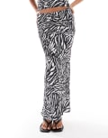 [ASOS DESIGN] ASOS DESIGN soft touch maxi skirt set in zebra print-Multi 6 Zebra print