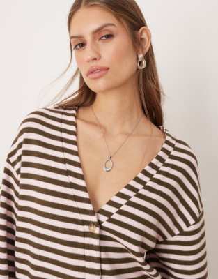Asos Design Soft Touch Oversized Cardigan In Brown