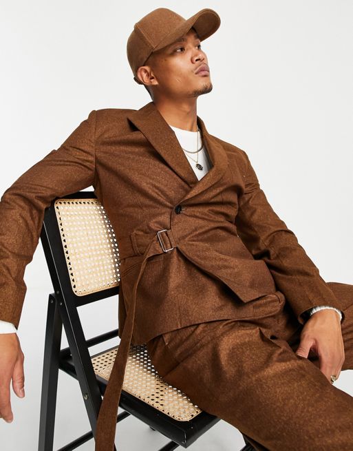 ASOS DESIGN western twill jacket in brown