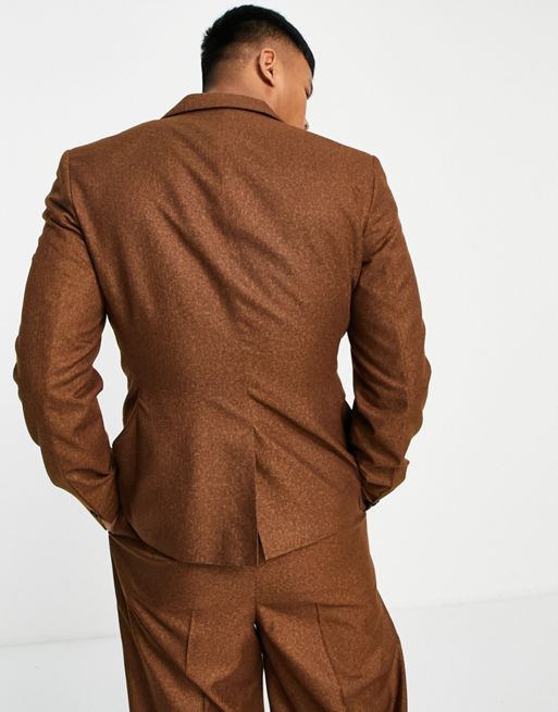 ASOS DESIGN western twill jacket in brown