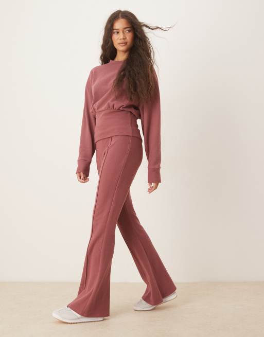 ASOS DESIGN soft touch seam detail kick flare pants