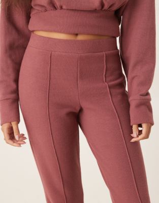 Asos Design Soft Touch Seam Detail Kick Flare Pants-brown In Brown