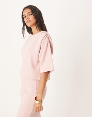 Asos Design Soft Touch Wide Sleeve Tee In Black