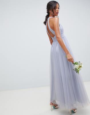 asos design soft tulle maxi dress