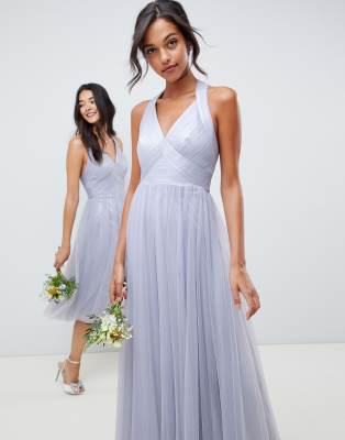 asos design soft tulle maxi dress