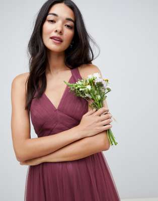 asos design soft tulle maxi dress