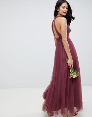 asos design soft tulle maxi dress