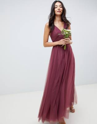 asos design soft tulle maxi dress