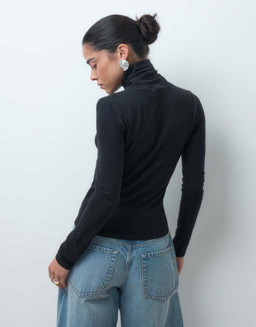 ASOS DESIGN soft turtle neck long sleeve in black, 4 of 4
