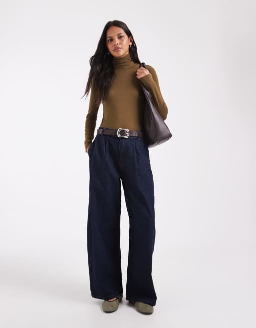 ASOS DESIGN soft turtle neck long sleeve in khaki, 2 of 4