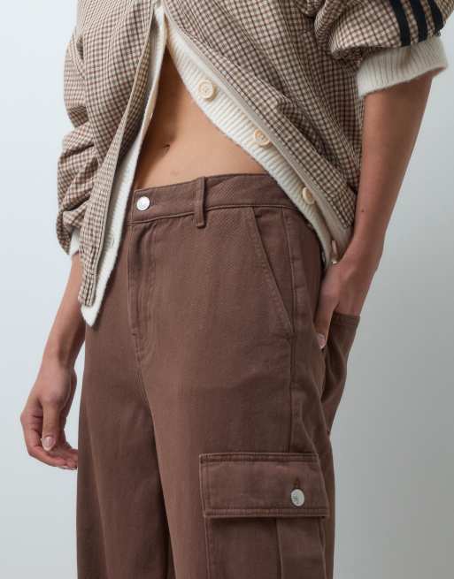 ASOS DESIGN soft utility cargo in chocolate, 2 of 5