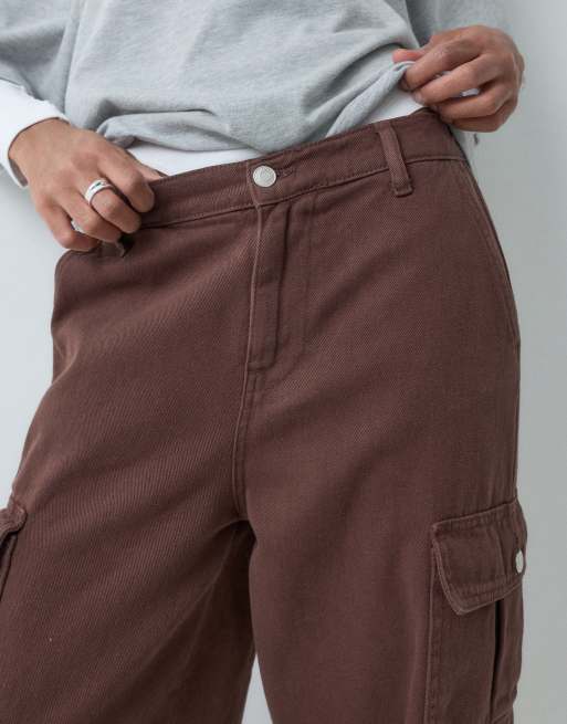 ASOS DESIGN soft utility cargo pants in chocolate, 2 of 5