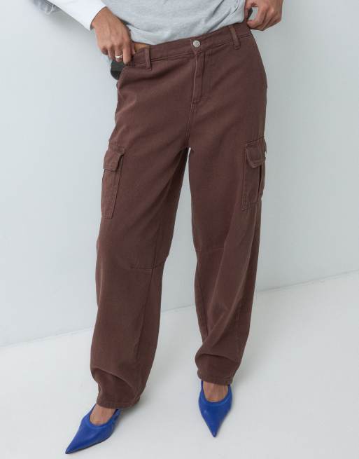 ASOS DESIGN soft utility cargo pants in chocolate, 5 of 5
