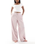 [ASOS DESIGN] ASOS DESIGN soft wide leg pants in washed mauve-Purple S Mauve