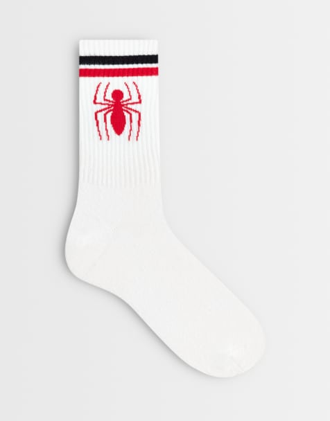 ASOS DESIGN - Sokken met grafische Spiderman-print in wit - view 1