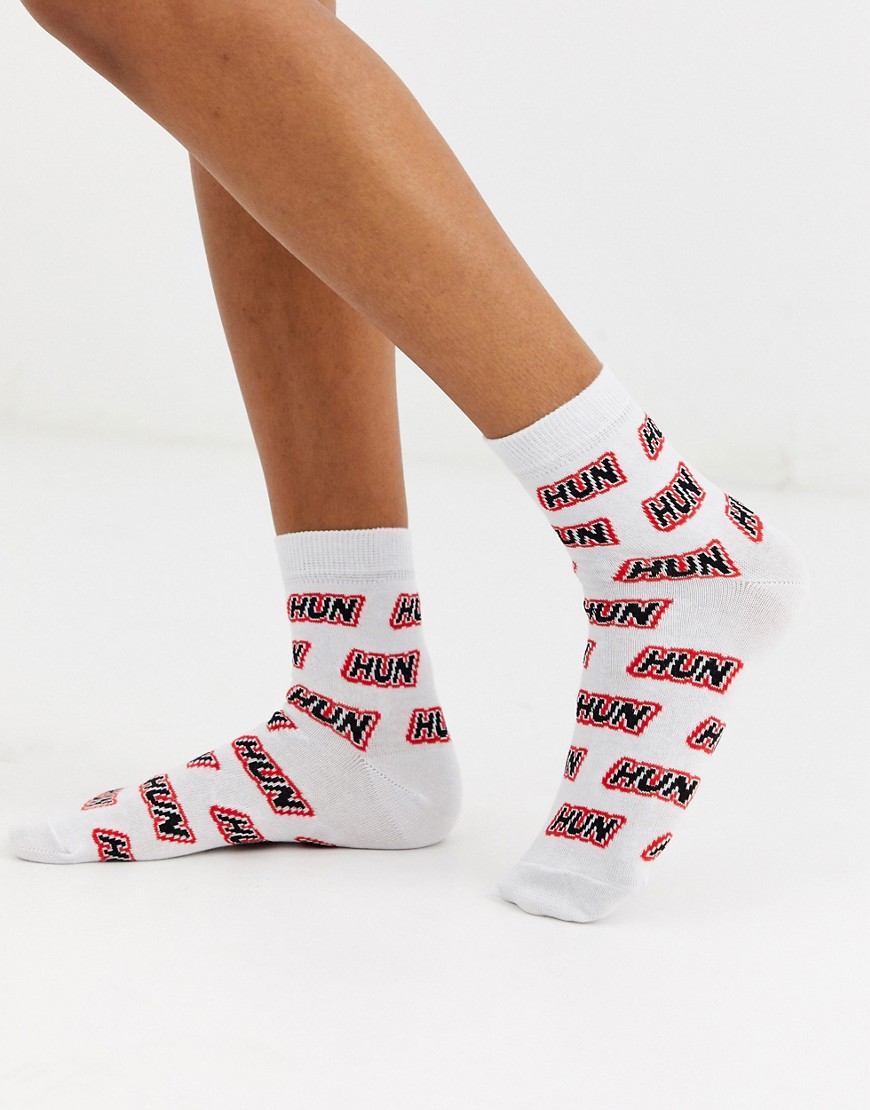 ASOS DESIGN - Sokken met slogan 'hun' (honey/schatje)-Multi