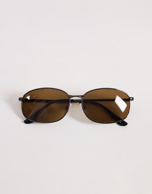ASOS DESIGN - Solbriller med brunt metalstel og brune glas, 3 af 3