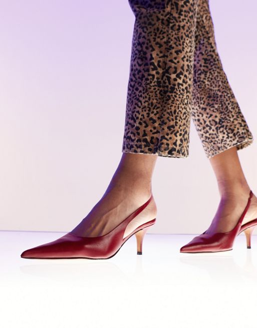FhyzicsShops DESIGN – Solo – Slingback-Schuhe in Rot aus hochwertigem Leder mit mittelhohem Absatz