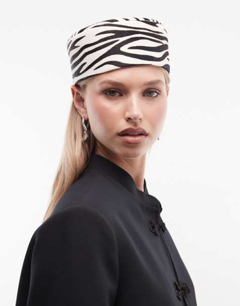 ASOS DESIGN - Sombrero estilo casquete con estampado de cebra y acabado peludo de cuero - view 1