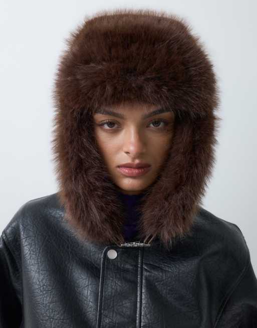 ASOS DESIGN - sombrero trapper de piel sintética en chocolate, 4 de 5