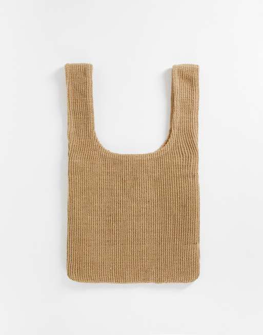 ASOS DESIGN – Słomkowa torba shopperka typu tote w kolorze naturalnym