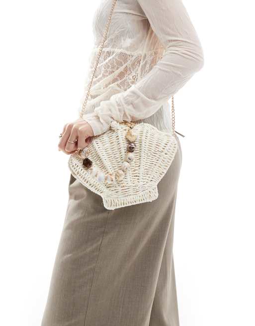 ASOS DESIGN – Słomkowa torebka z odpinanym paskiem crossbody i rączką z tworzywa