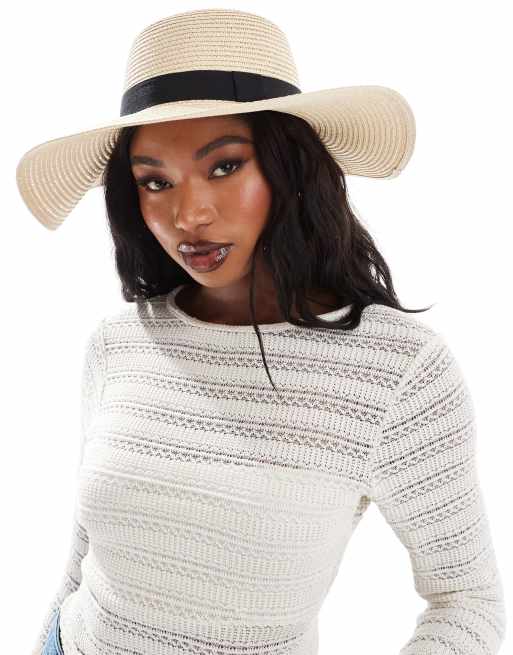 ASOS DESIGN – Słomkowy kapelusz z opadającym rondem 