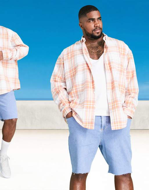 ASOS DESIGN – Sommerliches Oversize-Hemd im Stil der 90er mit leuchtendem Karomuster in Weiß, 4 von 4