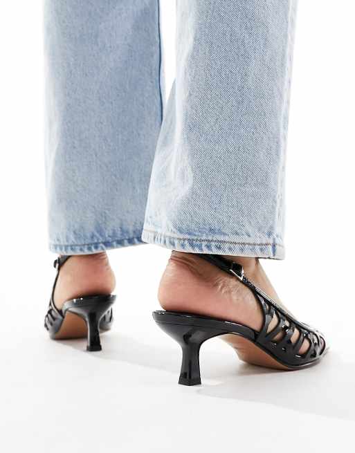 ASOS DESIGN – Sonic – Svarta klackskor med taxklackar och utskurna detaljer, 3 av 4