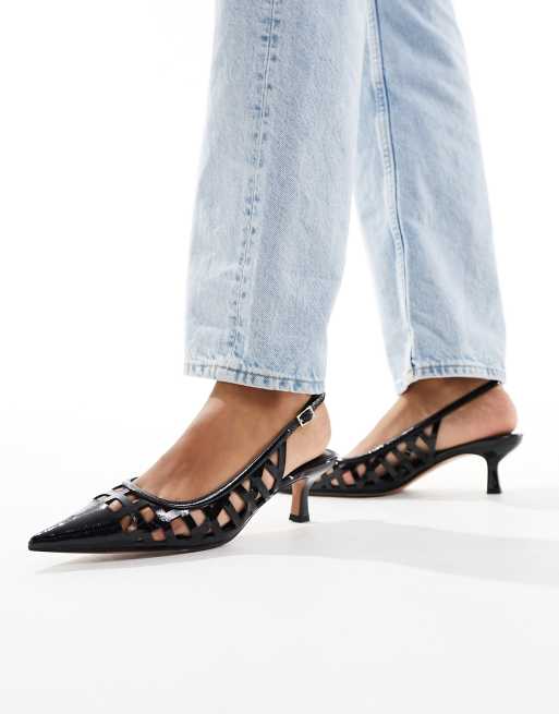 ASOS DESIGN – Sonic – Svarta klackskor med taxklackar och utskurna detaljer, 4 av 4