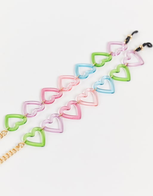 ASOS DESIGN – Sonnenbrillenkette mit Herzdetails aus Kunststoff , 2 von 4