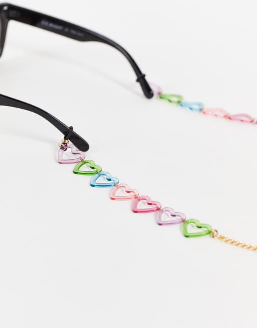 ASOS DESIGN – Sonnenbrillenkette mit Herzdetails aus Kunststoff , 3 von 4