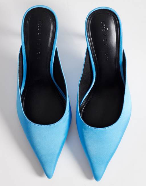 ASOS DESIGN – Sophie – Jaskrawoniebieskie klapki na średnim obcasie, 2 z 4