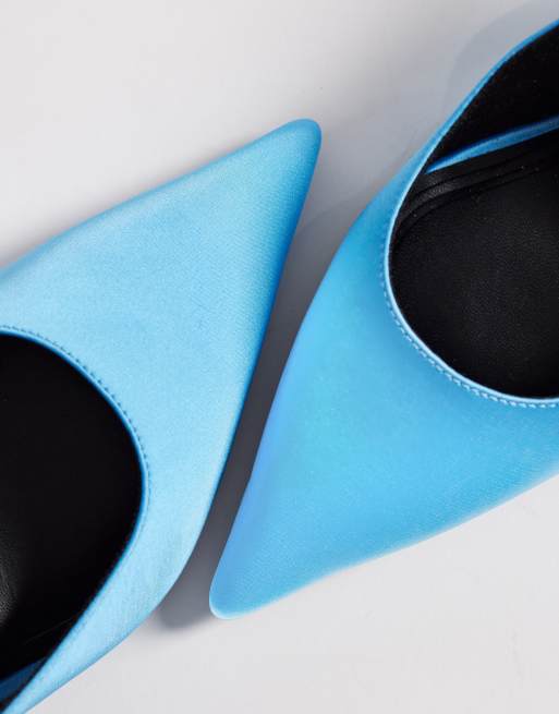 ASOS DESIGN – Sophie – Jaskrawoniebieskie klapki na średnim obcasie, 4 z 4
