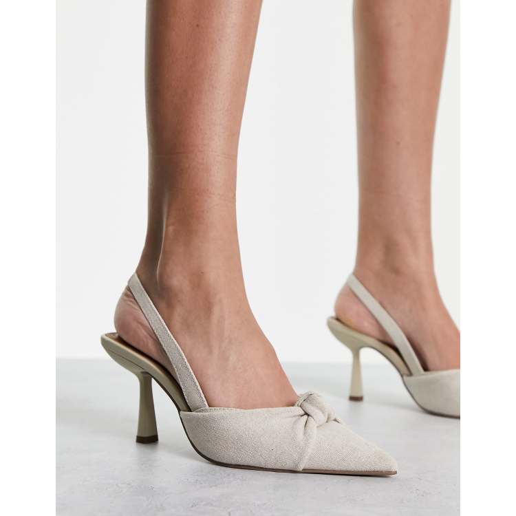 ★KIRSH★ Pocket Technical Slingback Ivory CHRISTIAN DIOR J'ADIOR FABRIC & RIBBON CREAM OFFWHITE