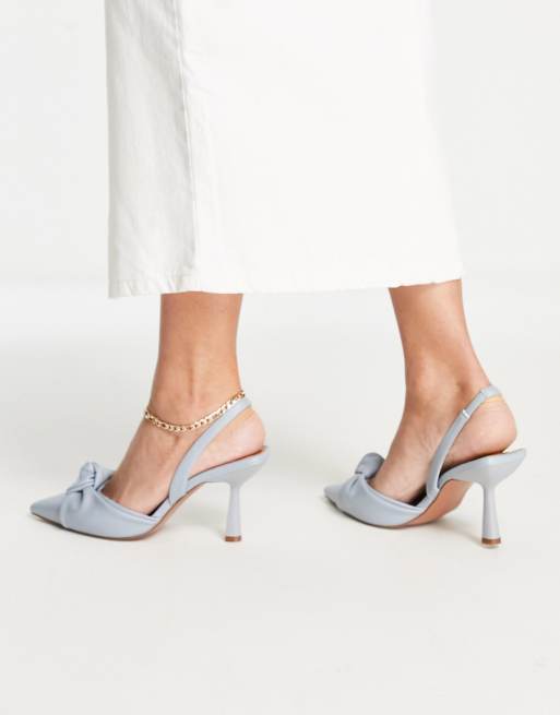 ASOS DESIGN - Soraya - Chaussures nouées à bride arrière et talon mi-haut - Bleu, 3 de 4