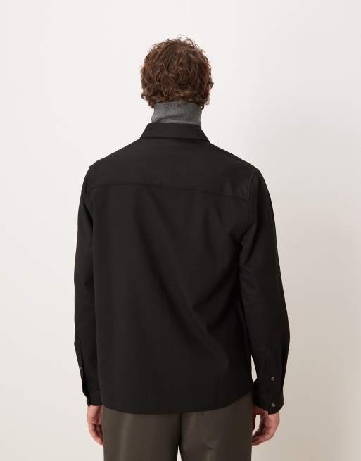 ASOS DESIGN - Sort afslappet skjorte med lynlås, 3 af 5