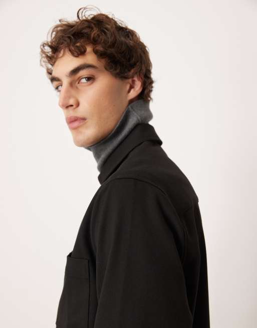 ASOS DESIGN - Sort afslappet skjorte med lynlås, 4 af 5