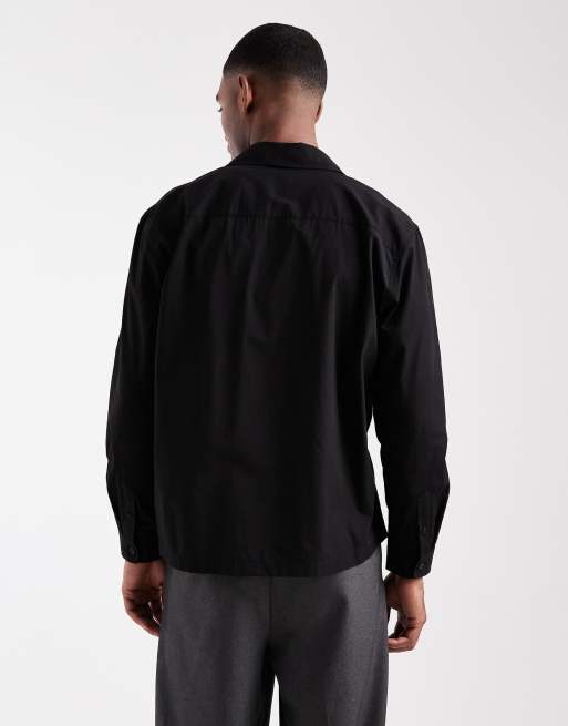 ASOS DESIGN - Sort afslappet skjorte med tekstprint, 3 af 5