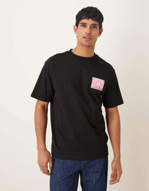 ASOS DESIGN - Sort afslappet T-shirt med blomsterprint, 3 af 5