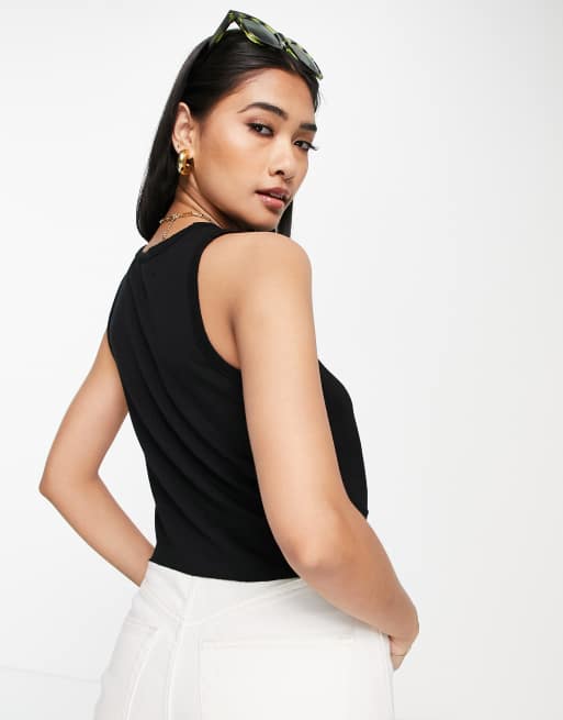 ASOS DESIGN - Sort afslappet top med rå kant i fin strik, 2 af 4