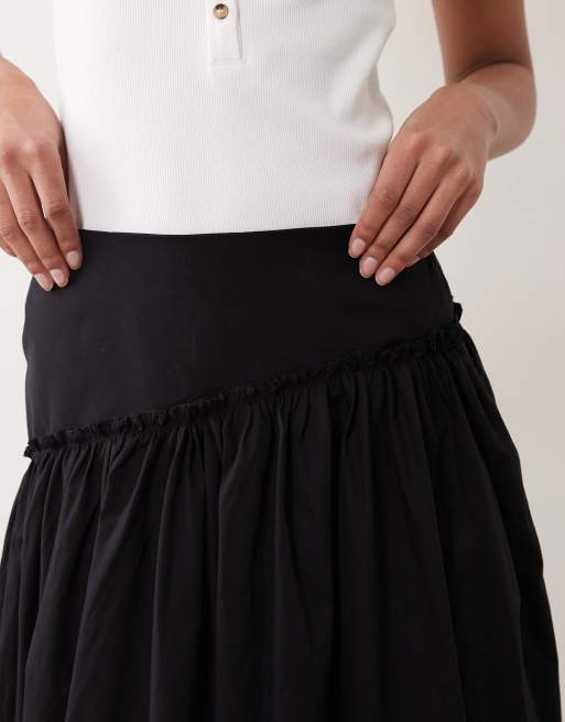 ASOS DESIGN - Sort asymmetrisk maxinederdel med sænket talje, 3 af 5