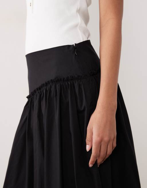 ASOS DESIGN - Sort asymmetrisk maxinederdel med sænket talje, 4 af 5