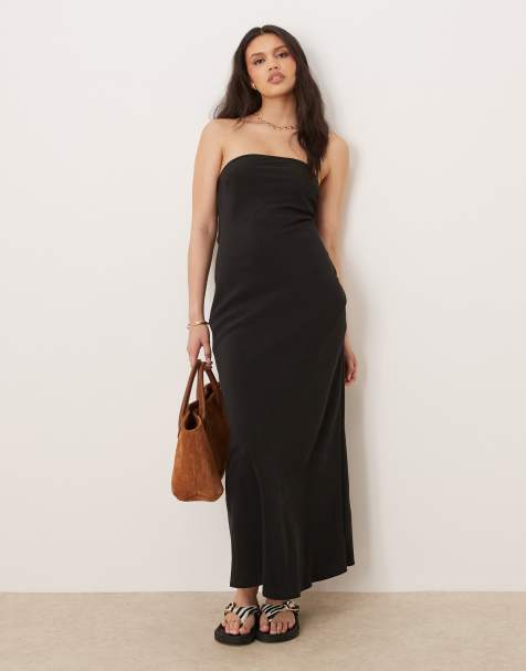 ASOS DESIGN - Sort bandeau-maxikjole - view 1